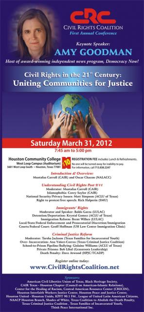 1st Annual Civil Rights Conference Saturday, March 31, Houston Community College West Loop