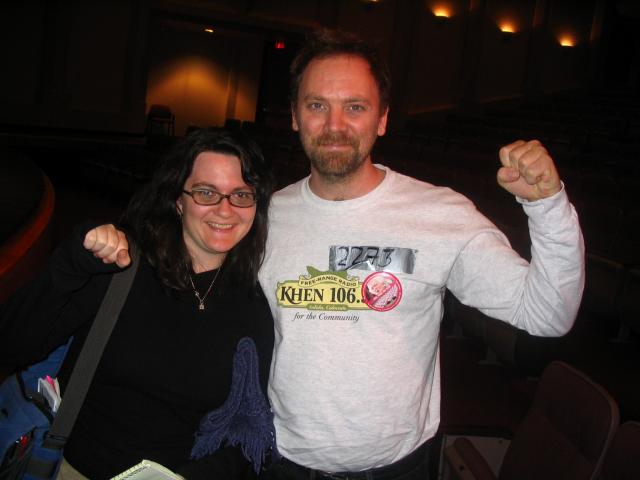 Renee from KPFT & "Super David" Rovics