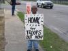 "Honk for Troops Out Now" "Honk for Troops Out Now"