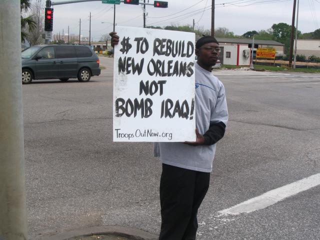 "$ to Rebuild New Orleans not Bomb Iraq"